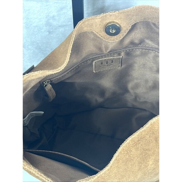 Haute Hippie Fringe Suede Bucket Bag 100% Genuine Suede Brown NEW - Picture 9 of 14